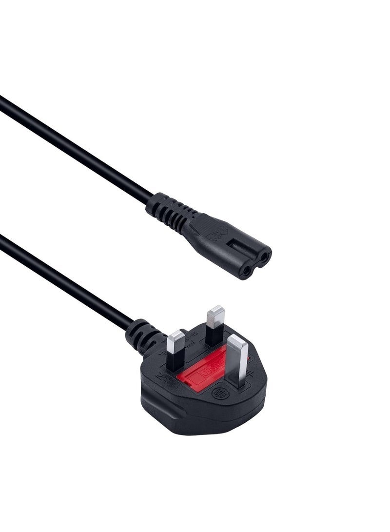 Arabest 1.8M UK Power Cable C7 Figure 8 Power Lead Power Cable Kettle Lead for PS5/PS4/PS3 Console